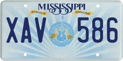 MS license plate XAV586