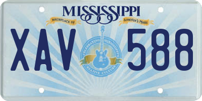 MS license plate XAV588