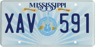 MS license plate XAV591