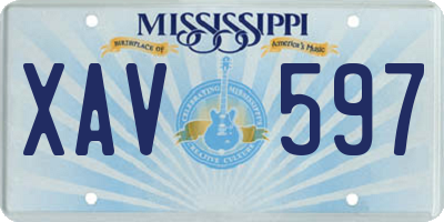 MS license plate XAV597
