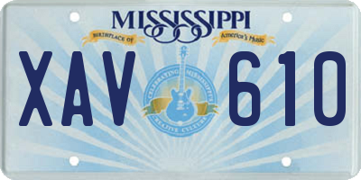 MS license plate XAV610