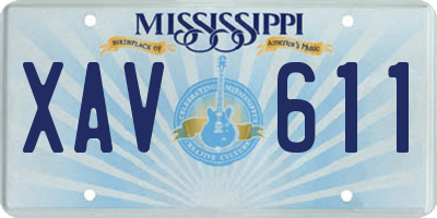 MS license plate XAV611