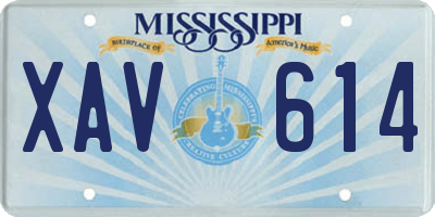 MS license plate XAV614