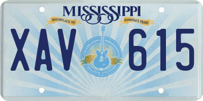 MS license plate XAV615