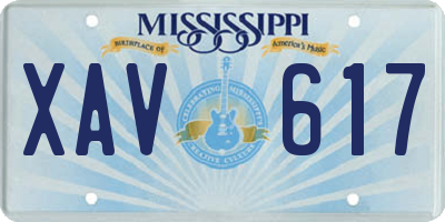 MS license plate XAV617