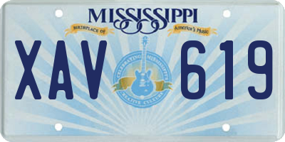 MS license plate XAV619