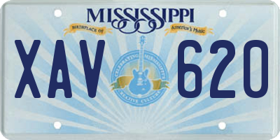 MS license plate XAV620
