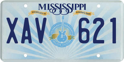 MS license plate XAV621