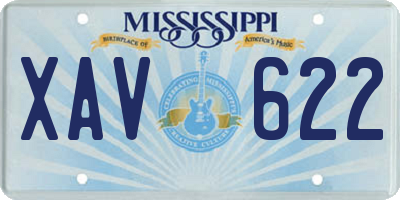 MS license plate XAV622