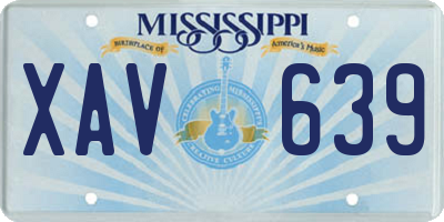 MS license plate XAV639
