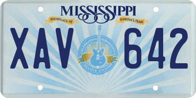 MS license plate XAV642