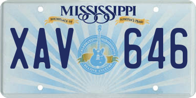 MS license plate XAV646