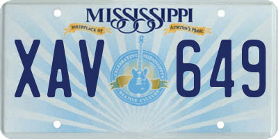 MS license plate XAV649