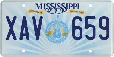 MS license plate XAV659