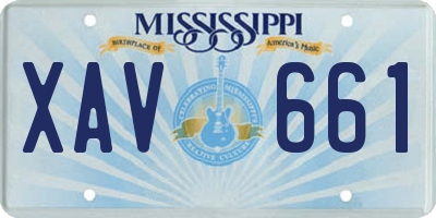 MS license plate XAV661