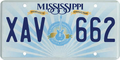 MS license plate XAV662