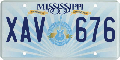 MS license plate XAV676