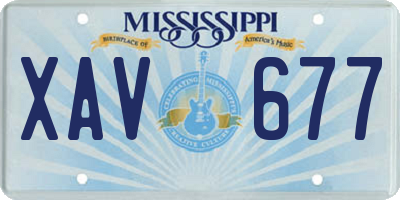 MS license plate XAV677