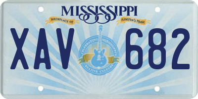 MS license plate XAV682
