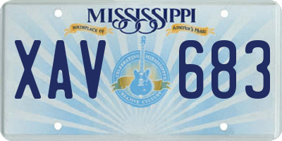 MS license plate XAV683