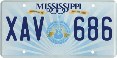 MS license plate XAV686