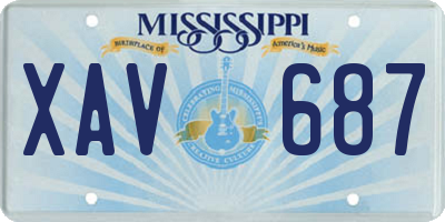 MS license plate XAV687