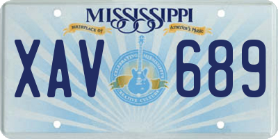 MS license plate XAV689