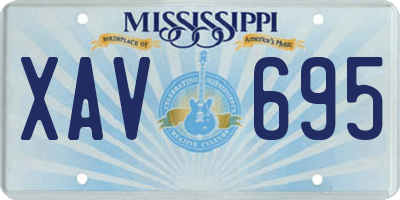 MS license plate XAV695