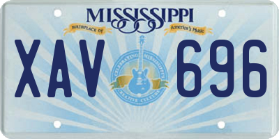 MS license plate XAV696