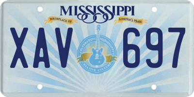 MS license plate XAV697