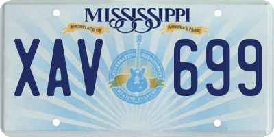 MS license plate XAV699
