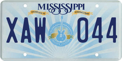 MS license plate XAW044