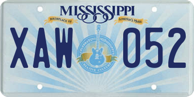 MS license plate XAW052