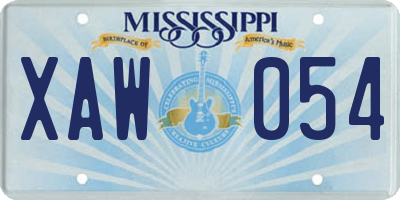 MS license plate XAW054