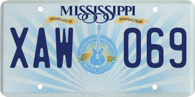 MS license plate XAW069