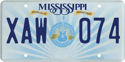 MS license plate XAW074