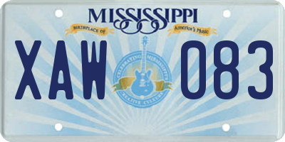MS license plate XAW083