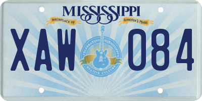MS license plate XAW084