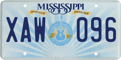MS license plate XAW096