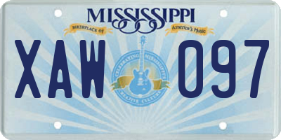 MS license plate XAW097