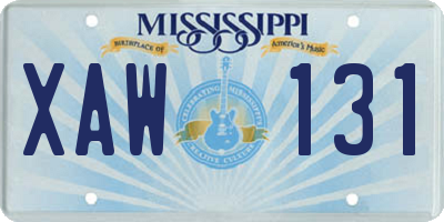 MS license plate XAW131