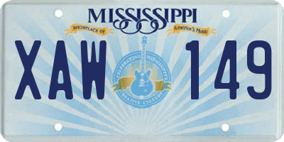 MS license plate XAW149