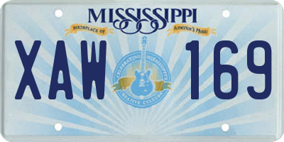 MS license plate XAW169