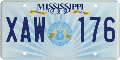 MS license plate XAW176