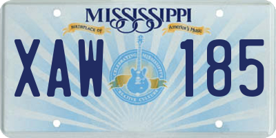 MS license plate XAW185