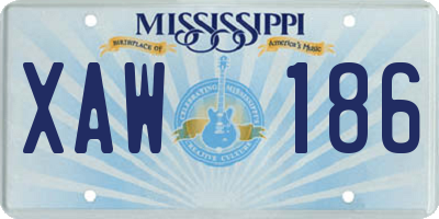 MS license plate XAW186
