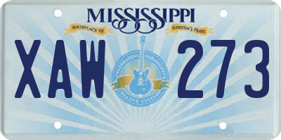 MS license plate XAW273