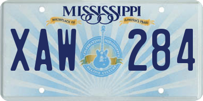 MS license plate XAW284