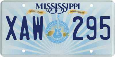 MS license plate XAW295