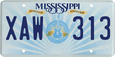 MS license plate XAW313